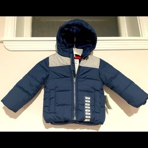 New with tags Boys Carter’s Water Resistant Winter Coat With Hood 2T Blue & Gray